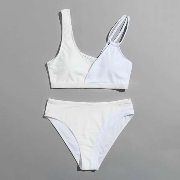 

Бикини С асимметричным воротником, Белый