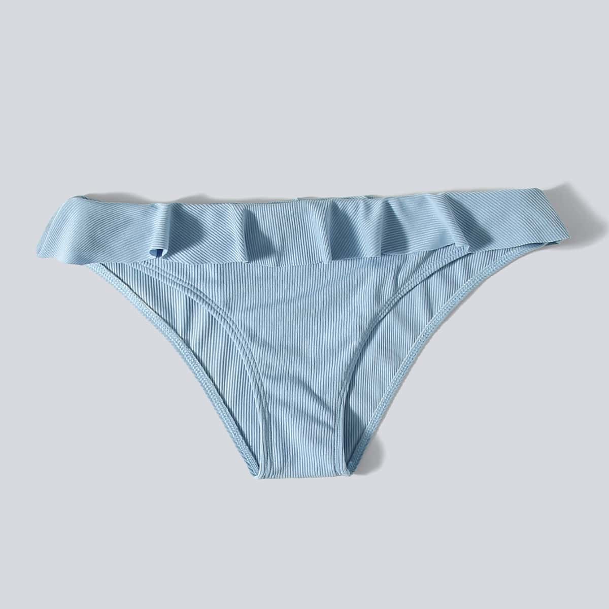 

Ruffle Trim Bikini Bottom, Baby blue