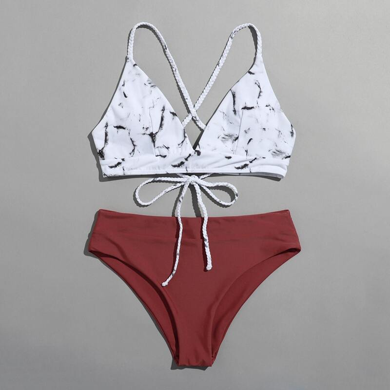 

Marble Bikini Swimsuit, Multicolor