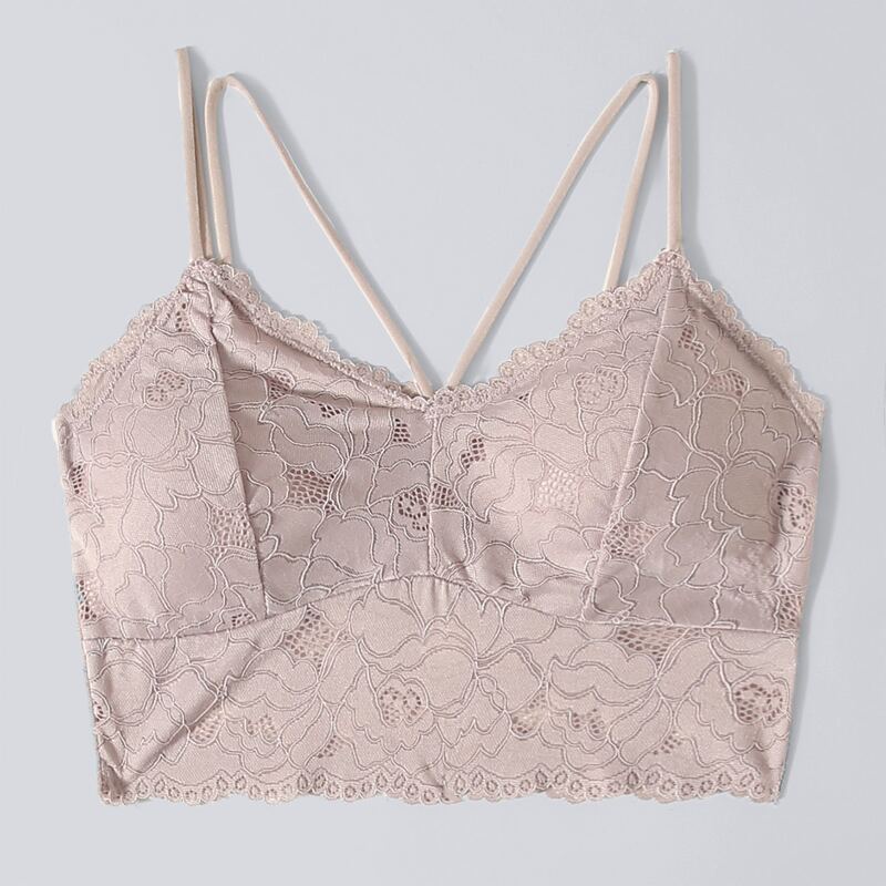 

Solid Lace Bralette, Pink