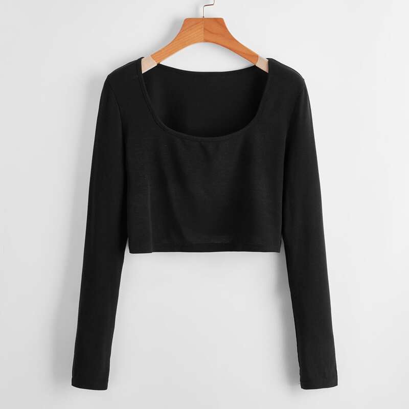 

Solid Crop Tee, Black