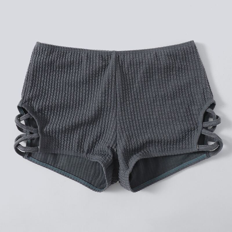

Crisscross Detail Bikini Shorts, Dark grey
