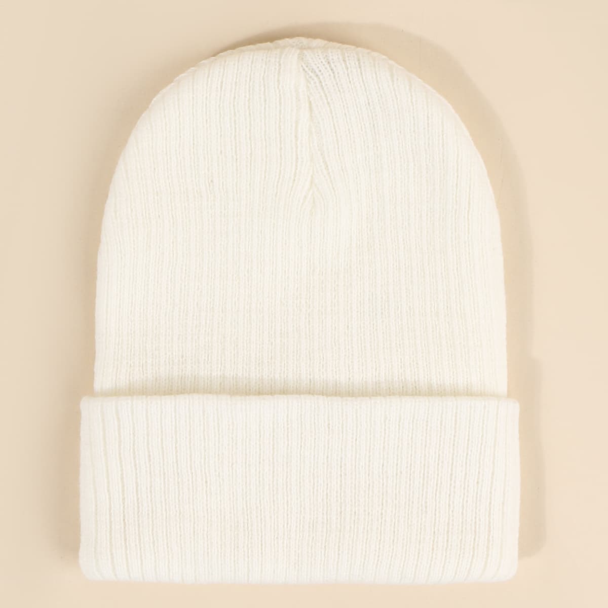 

Solid Knit Beanie, White