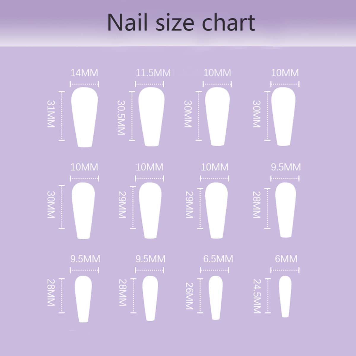 

24pcs Solid Fake Nail & 2pcs Nail File & 1sheet Tape, Lilac purple