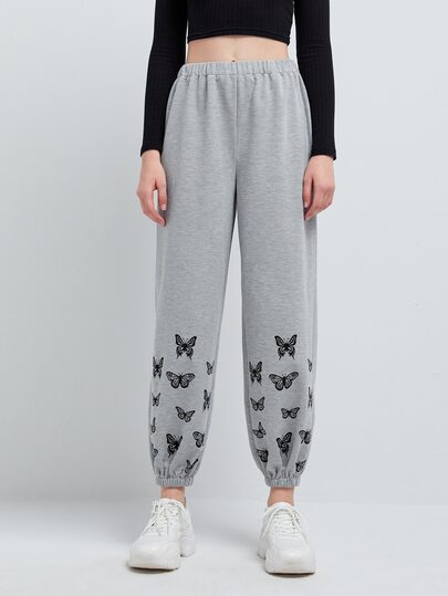 Butterfly Print Sweatpants