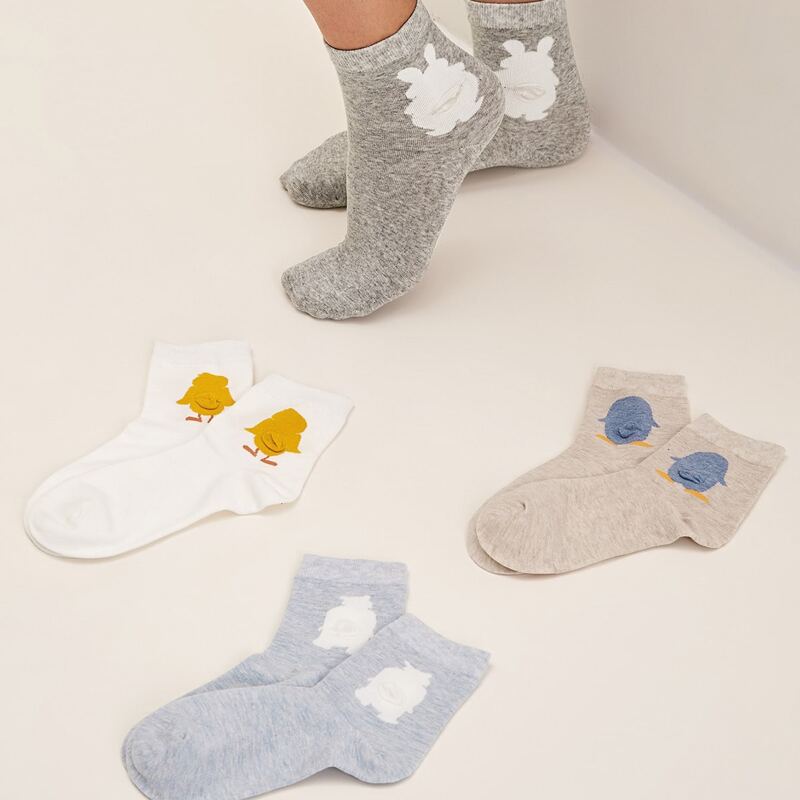 

4pairs Cartoon Crew Socks, Multicolor
