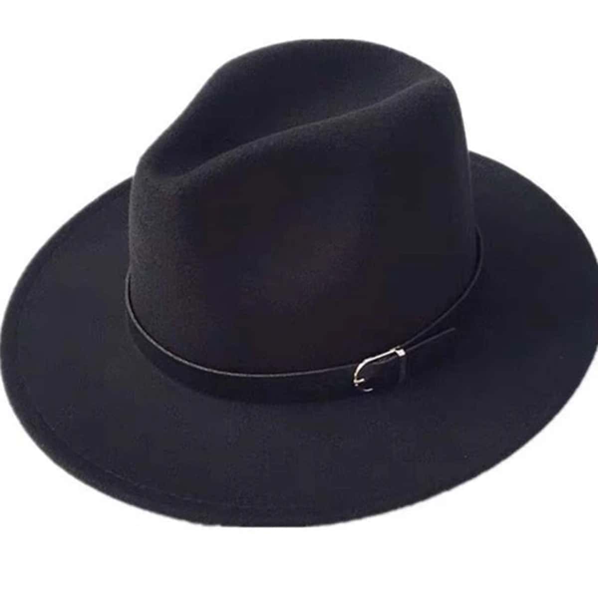 

Buckle Decor Floppy Hat, Black