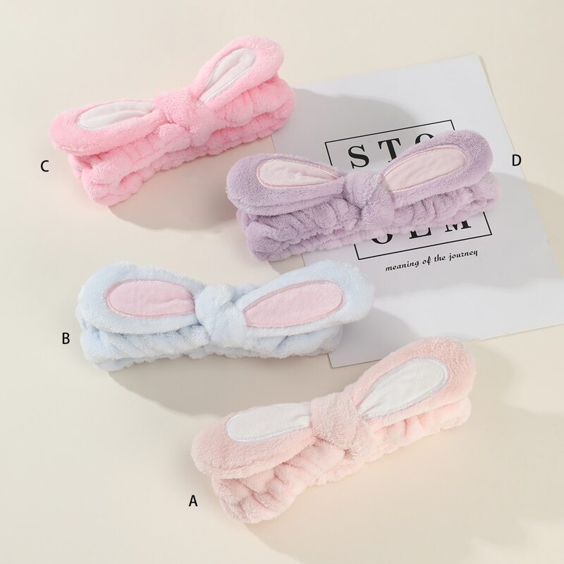

1pc Bunny Ear Bath Headband, Multicolor