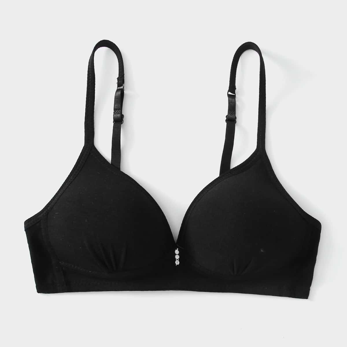 

Solid Wireless Bra, Black