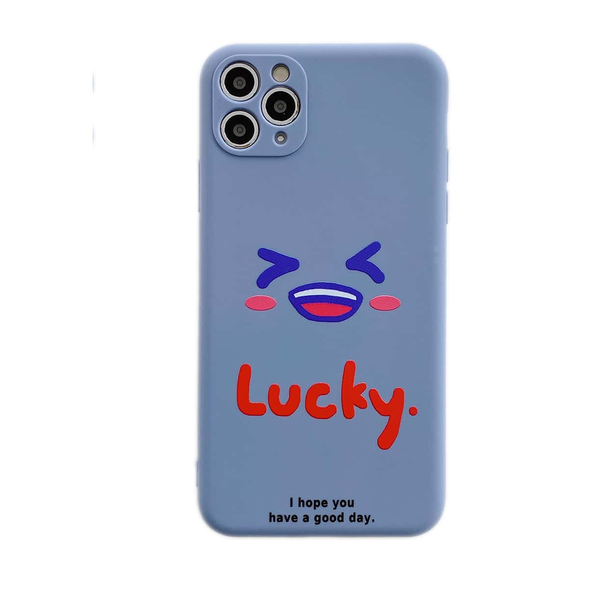 

Smile Face Matte iPhone Case, Blue