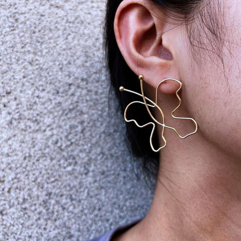 

1pair Butterfly Stud Earrings, Gold