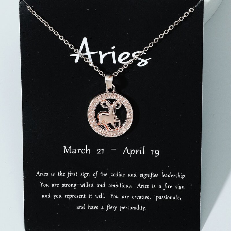 

Guys Constellation Round Charm Necklace, Rose gold