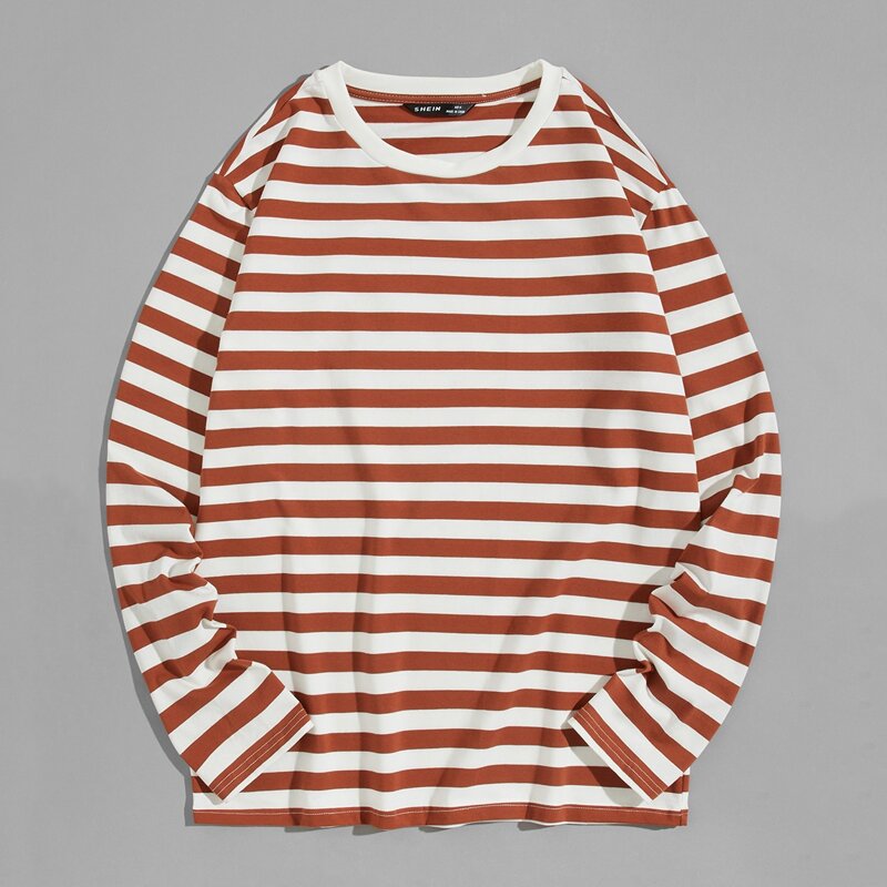 

Men Round Neck Striped Tee, Multicolor