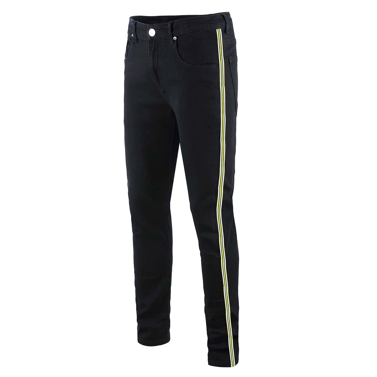 

Guys Striped Side Jeans, Black