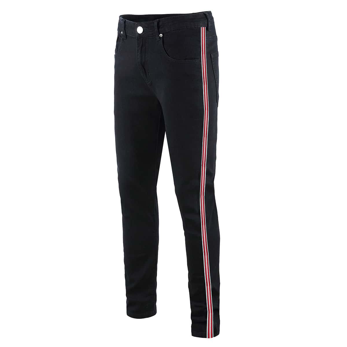 

Guys Striped Side Pocket Jeans, Black