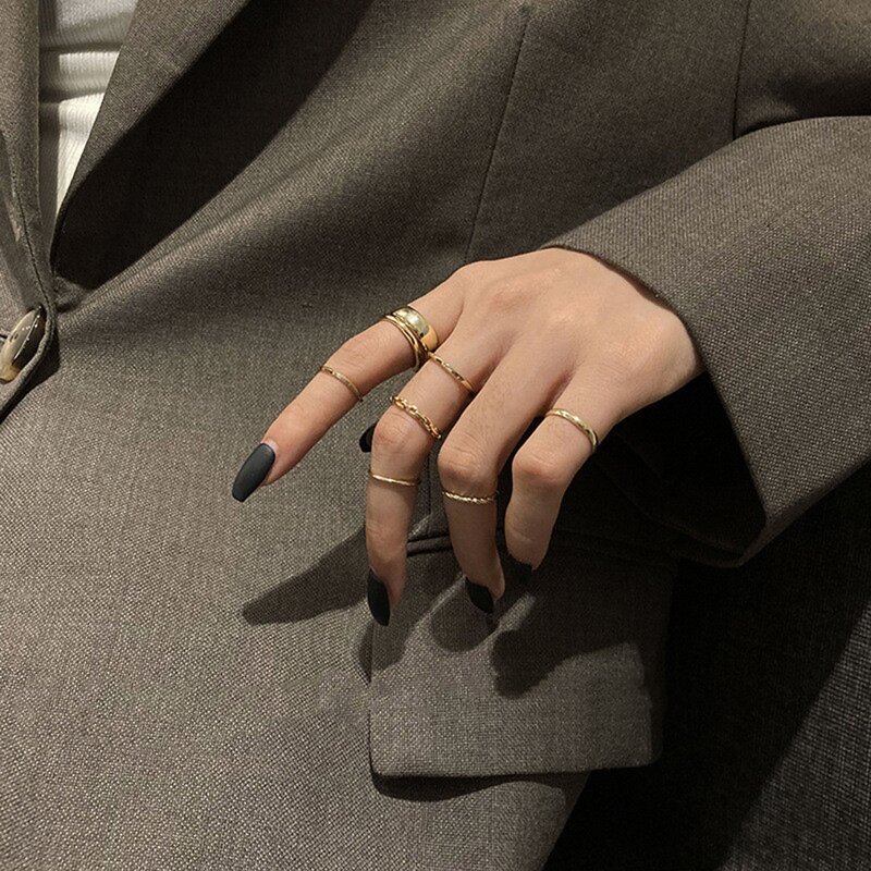 

7pcs Minimalist Ring, Gold