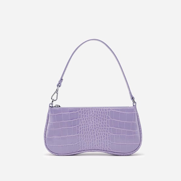

Croc Embossed Baguette Bag, Mauve purple