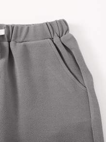 SHEIN Tween Boys 2 Packs Drawstring Waist Joggers - Multicolor - View 4