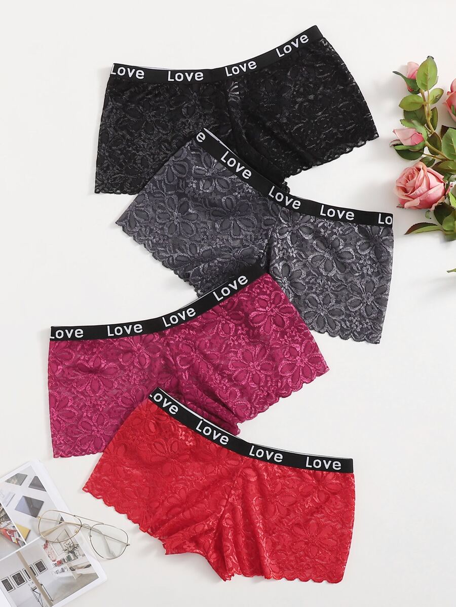 4 gói băng thư hoa ren panty set - Nhiều màu - Xem 1