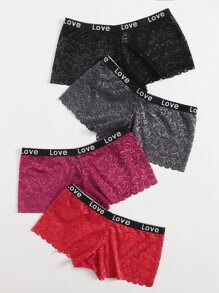 4 gói băng thư hoa ren panty set - Nhiều màu - Xem 4