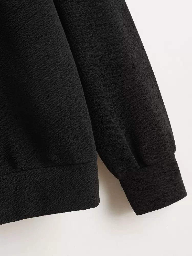 Plus Floral Print Yoke Pullover Winter Fall Autumn