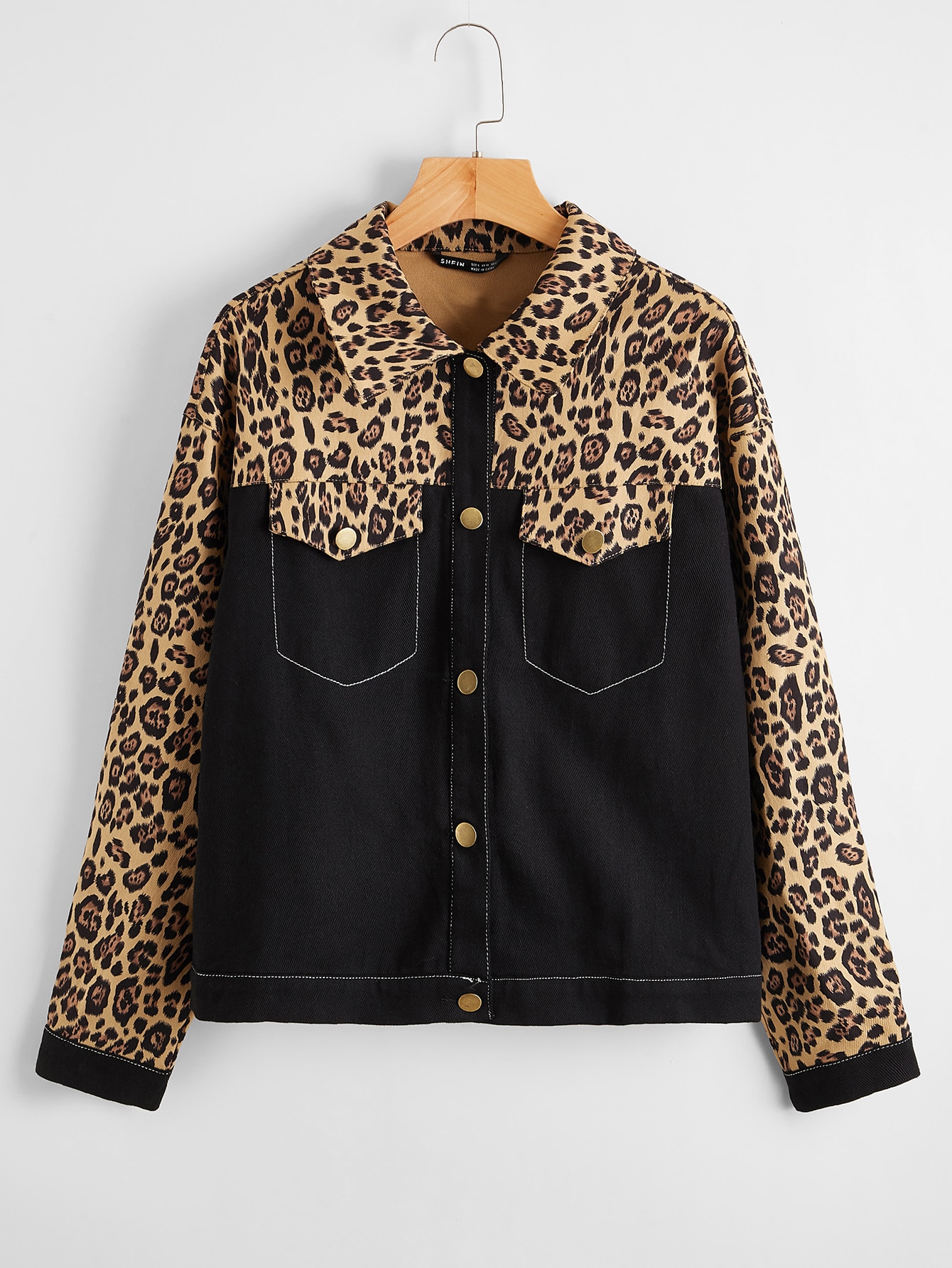 Leopard Panel Flap Detail Jacket thumbnail