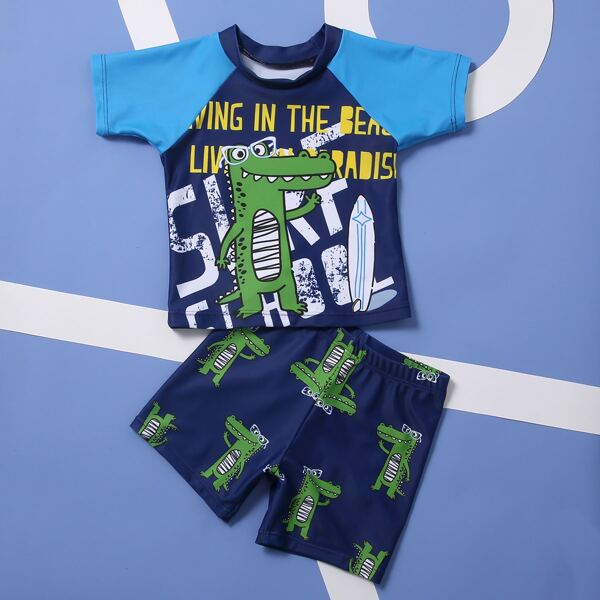 

Toddler Boys Dinosaur & Letter Graphic Swimsuit, Multicolor