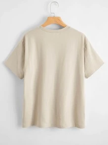 Muchica Angel & Letter Graphic Tee - Khaki - View 2