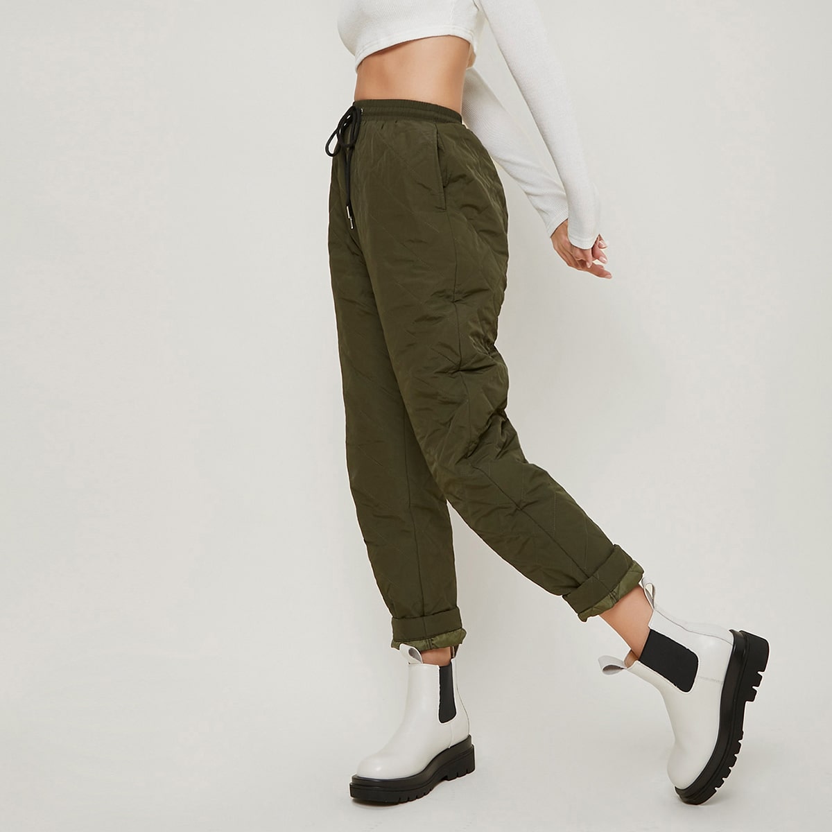 Image of Faux Leather Low Heel Chelsea Boots