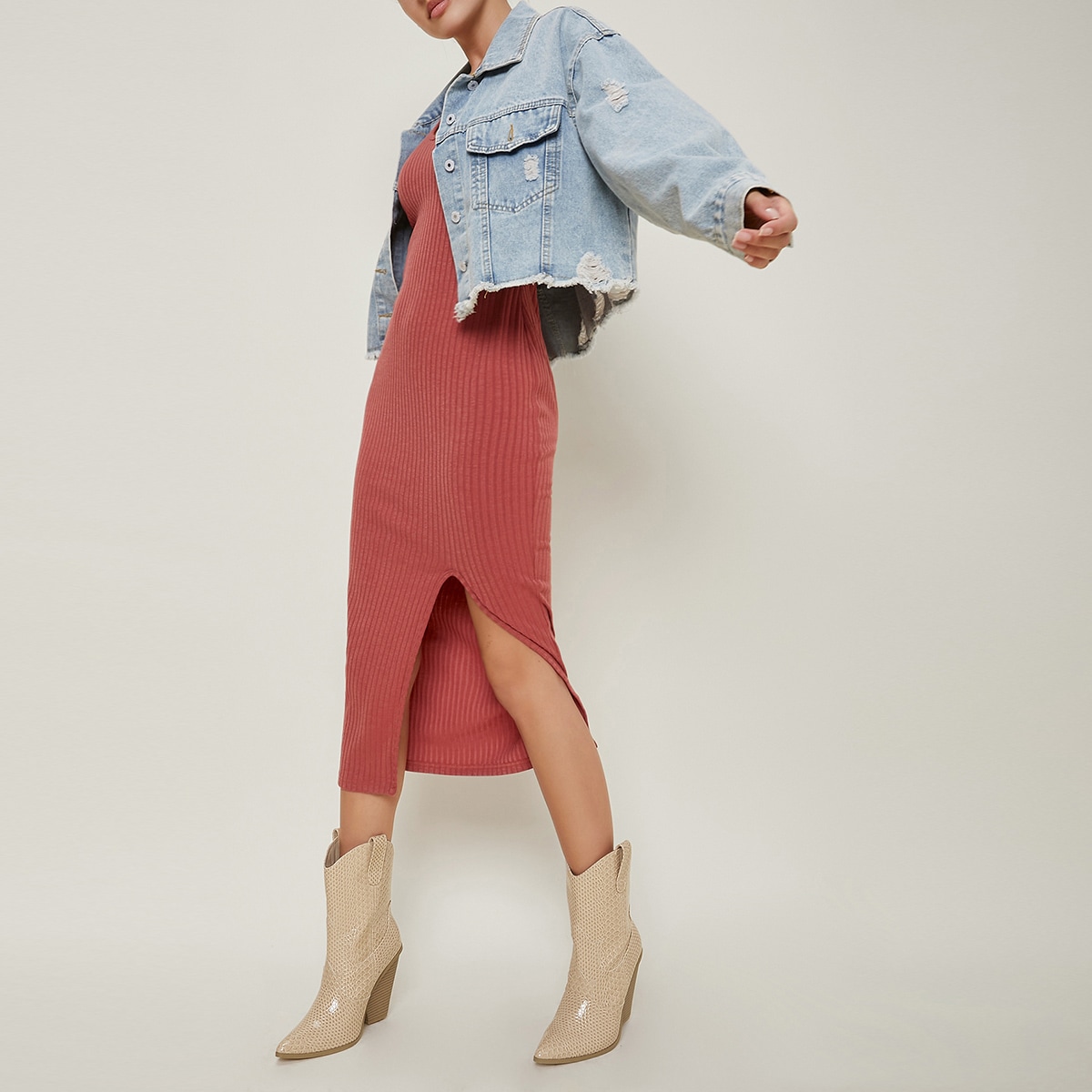 Image of Vegan Leather Stacked Heel Ankle Boots