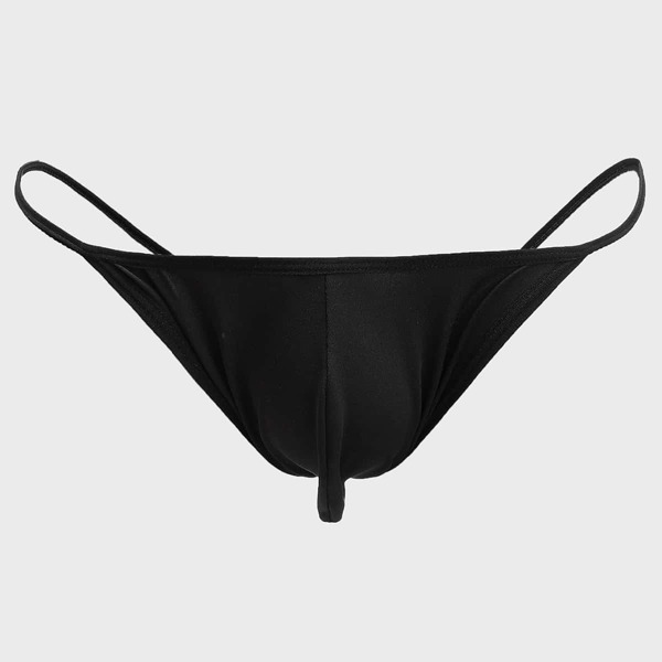 

Men Elastic Waist Solid Brief, Black