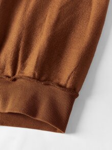SHEIN BASICS Pullover de hombros caídos forro polar - Marrón - Ver 6