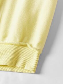 SHEIN BASICS Pullover de hombros caídos forro polar - Amarillo - Ver 6