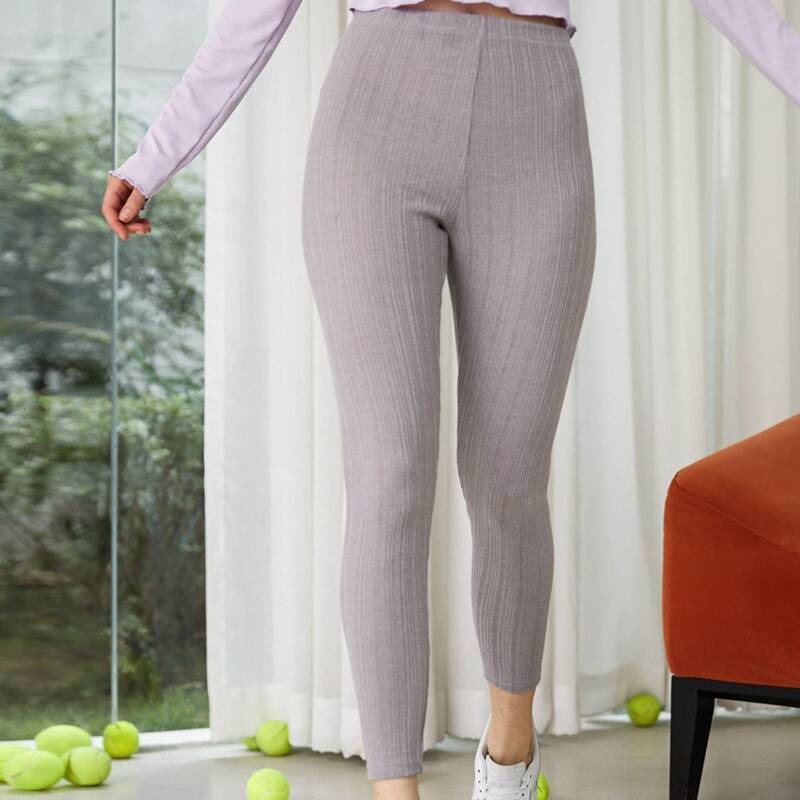 

Solid Cropped Leggings, Light grey