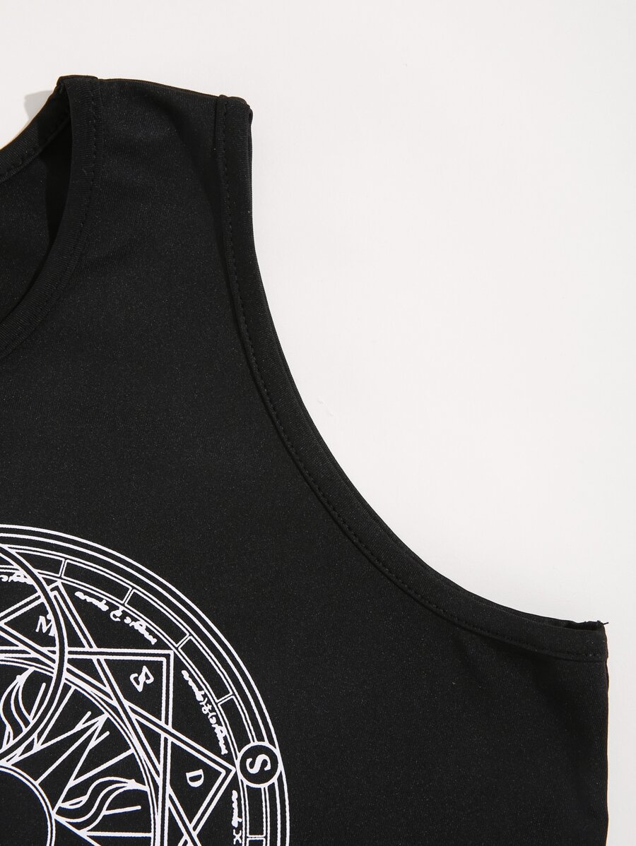 SHEIN MOOSTA Graphic Print Crop Tank Top for Sale Australia New