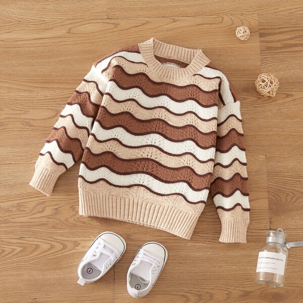 

Toddler Boys Wave Striped Sweater, Multicolor