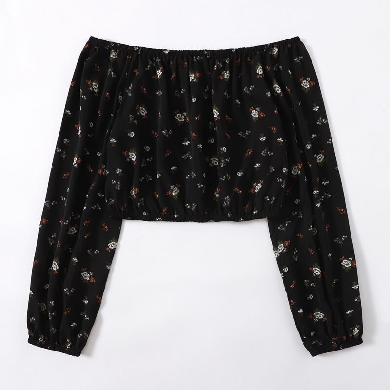 

Ditsy Floral Off Shoulder Blouse, Black