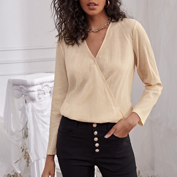 

Wrap Detail Solid Top, Apricot