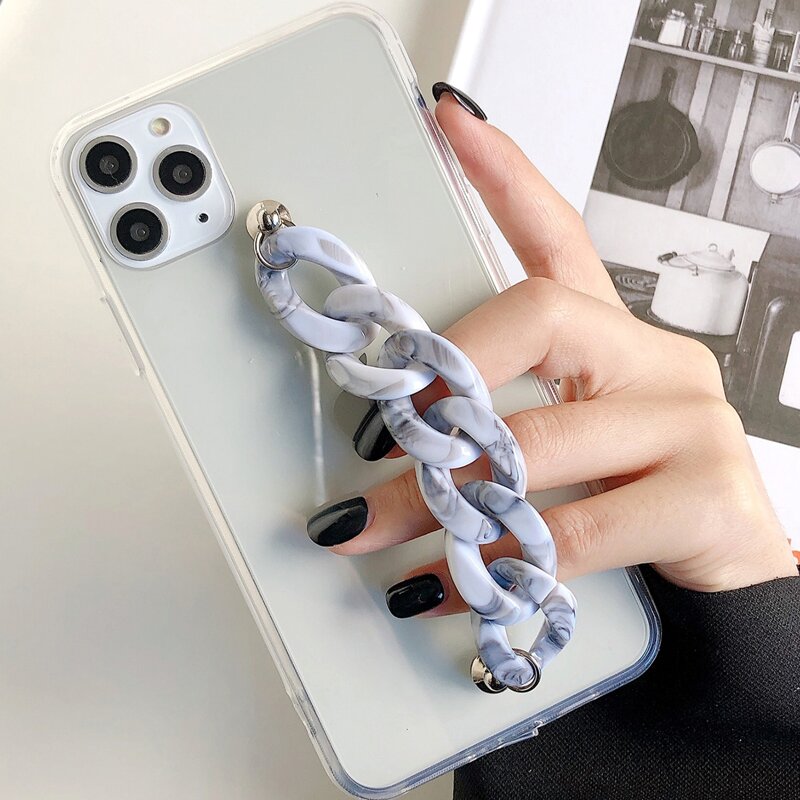 

Chain Hand Strap Clear iPhone Case