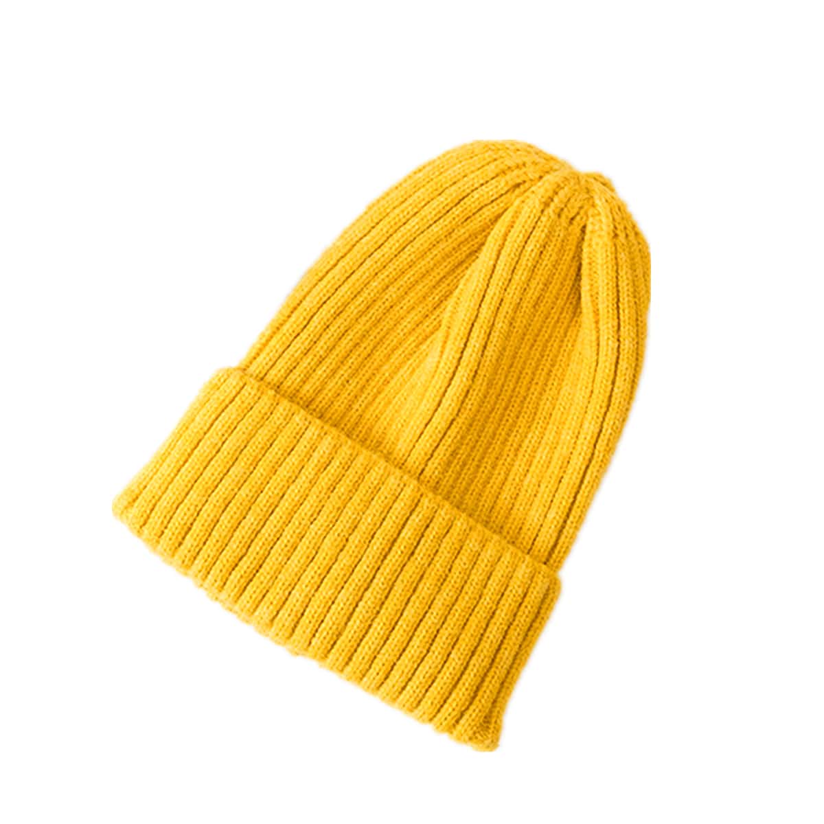 

Solid Knit Beanie, Yellow