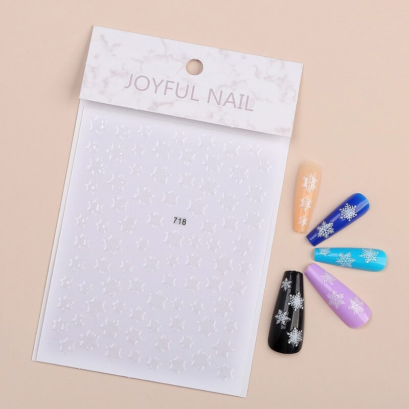 

1sheet Christmas Snowflake Nail Art Sticker, White