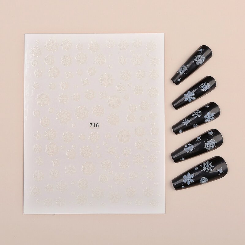 

1sheet Christmas Snowflake Nail Art Sticker, White