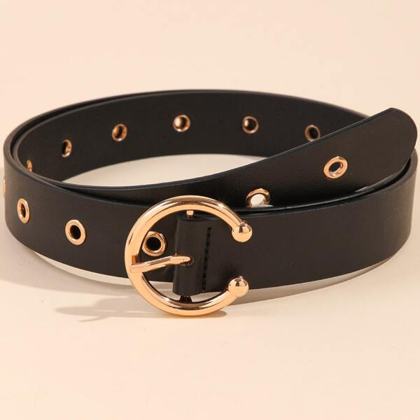 

Eyelet Decor Plus Size Belt, Black