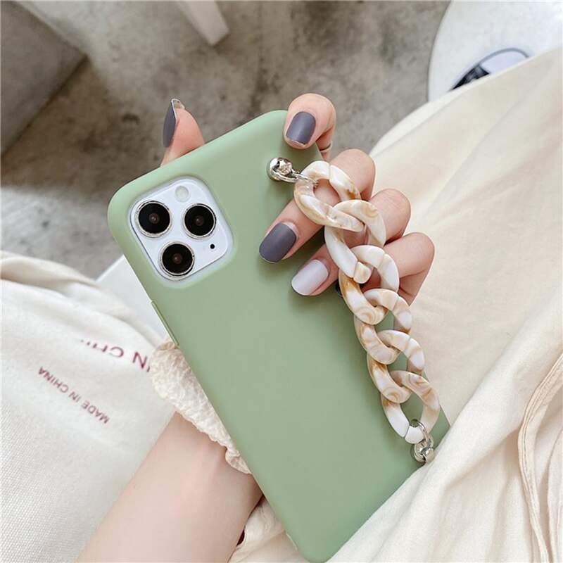 

Chain Hand Strap Solid iPhone Case, Green