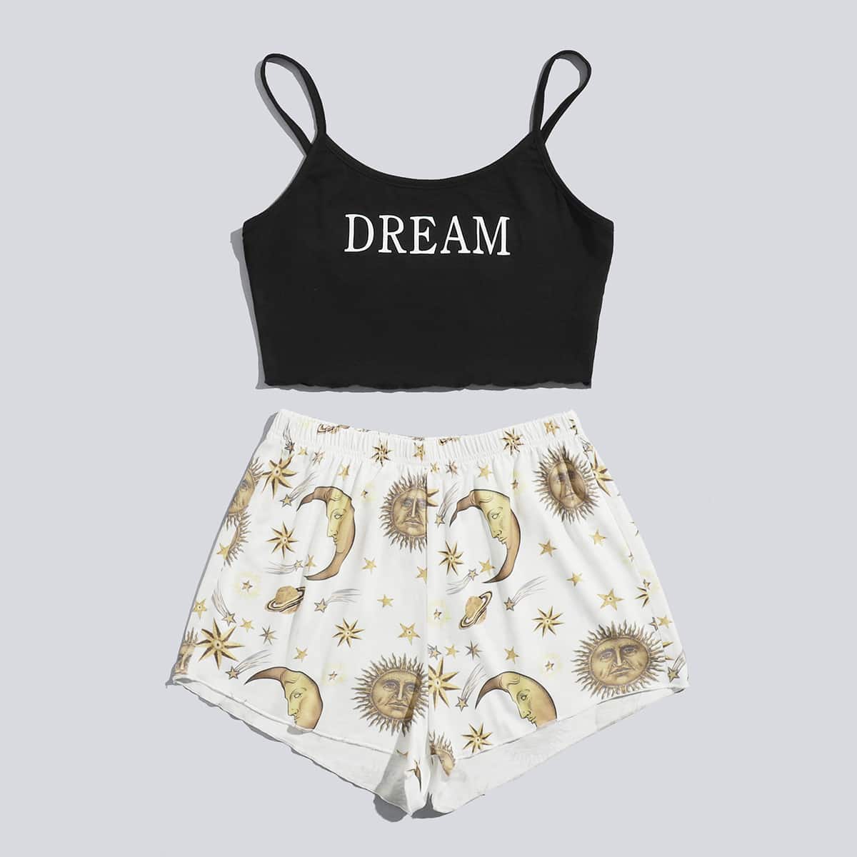 

Letter & Galaxy Pattern PJ Set, Multicolor