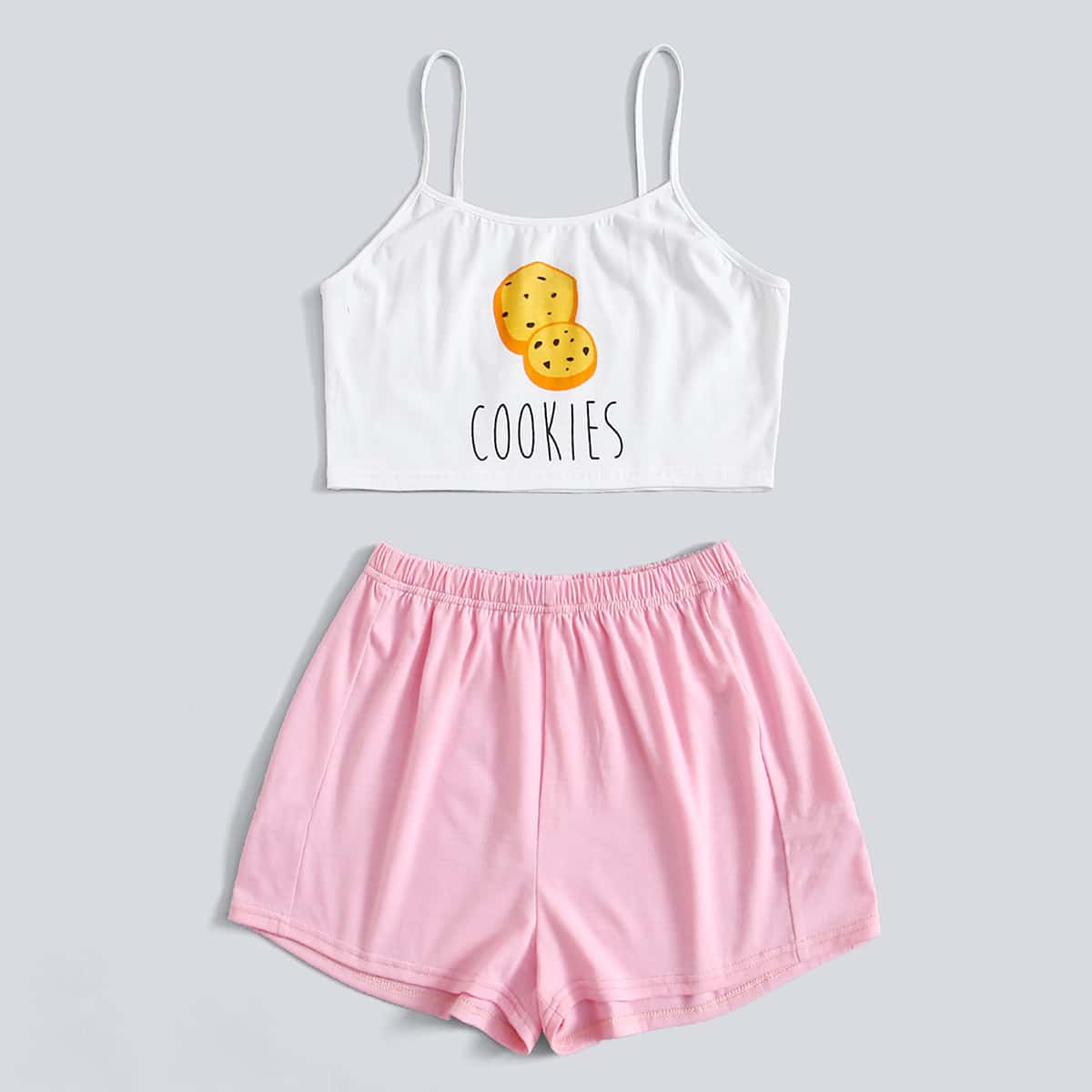 

Cookies Print Crop Cami PJ Set, Multicolor