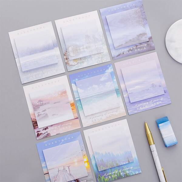 

1pack Scenery Pattern Random Sticky Note, Multicolor