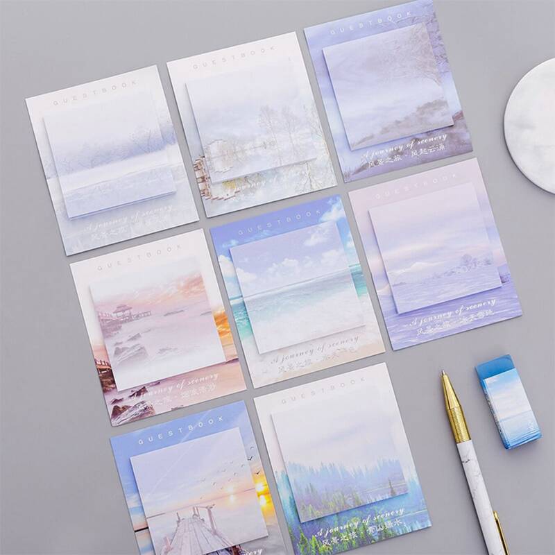 

1pack Scenery Pattern Random Sticky Note, Multicolor