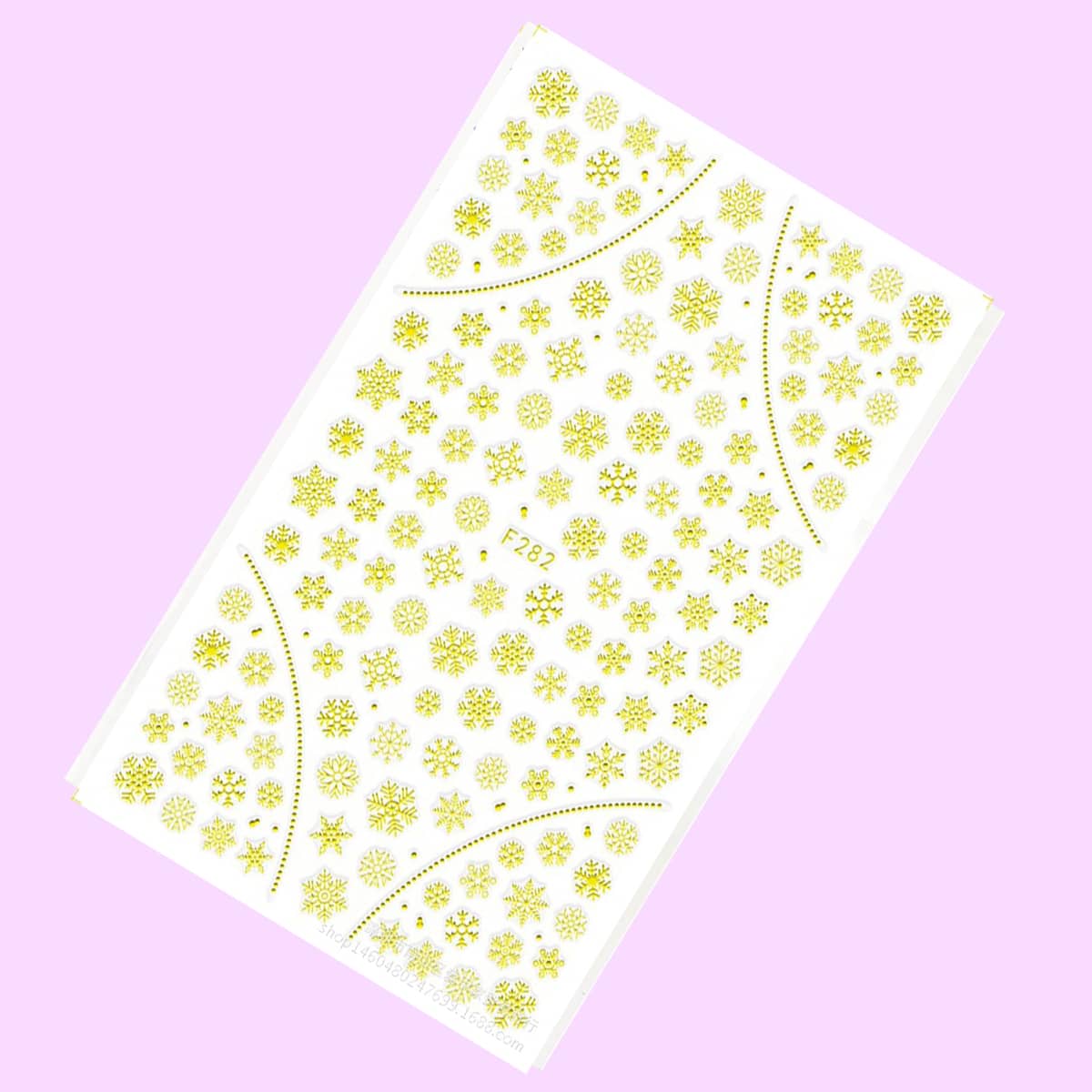 

1sheet Christmas Snowflake Nail Art Sticker, Gold