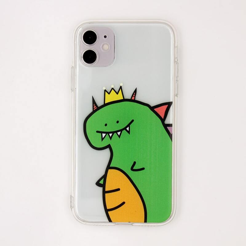

Cartoon Dinosaur iPhone Case, Clear